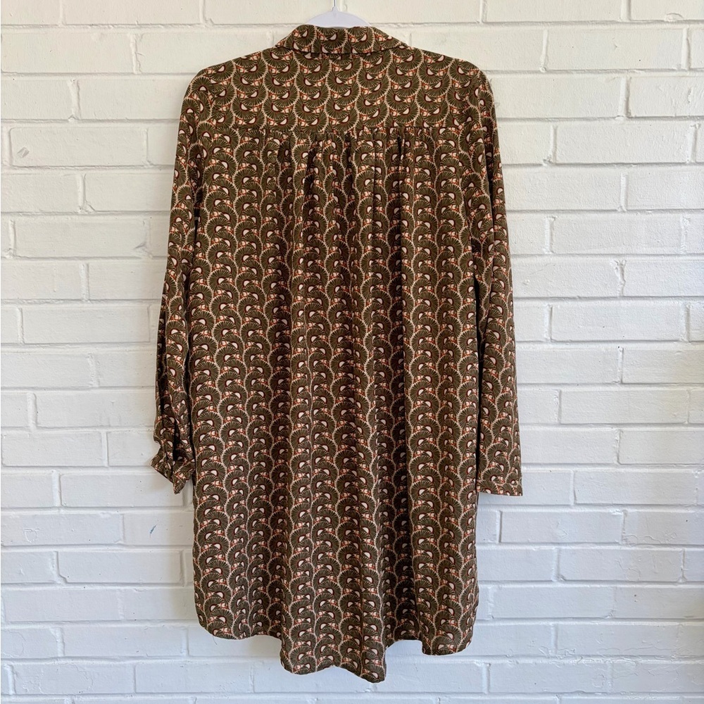 Emma Ella Paris Brown & Green Patterned Dress, SZ M/L EUC - Picture 8 of 8